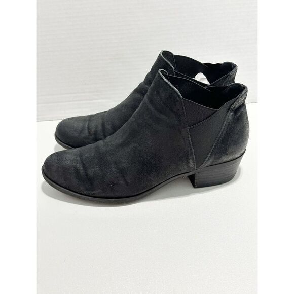 Lucky Brand Baqira Women's Suede Leather Pull-On Ankle Booties Black Size 10 - Picture 6 of 14